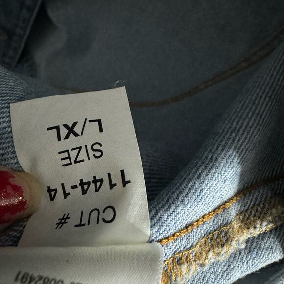 Hudson Women's Long Sleeve Cotton Denim Jean Jacket Solid Blue Women's 1X New - Picture 10 of 10